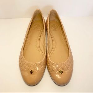 Tory Burch Nude Patent Leather Flats
